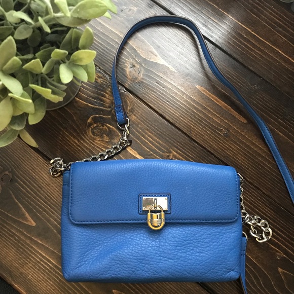 Calvin Klein Handbags - Calvin Klein Blue Leather Crossbody Purse